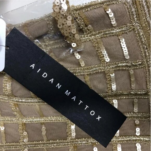 Aidan Mattox Beaded Bodice Taffeta Formal Ball Gown - Picture 4 of 5